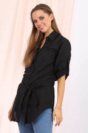 Callie long shirt in black