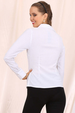 Hayden long sleeve button up shirt business shirt - white