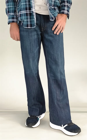 Men JEANIUS JEANS William relaxed Bootcut Jeans in blue - Mid rise