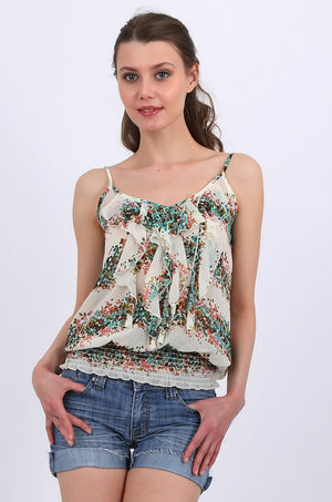 Hadley Chiffon Cam in Green Print