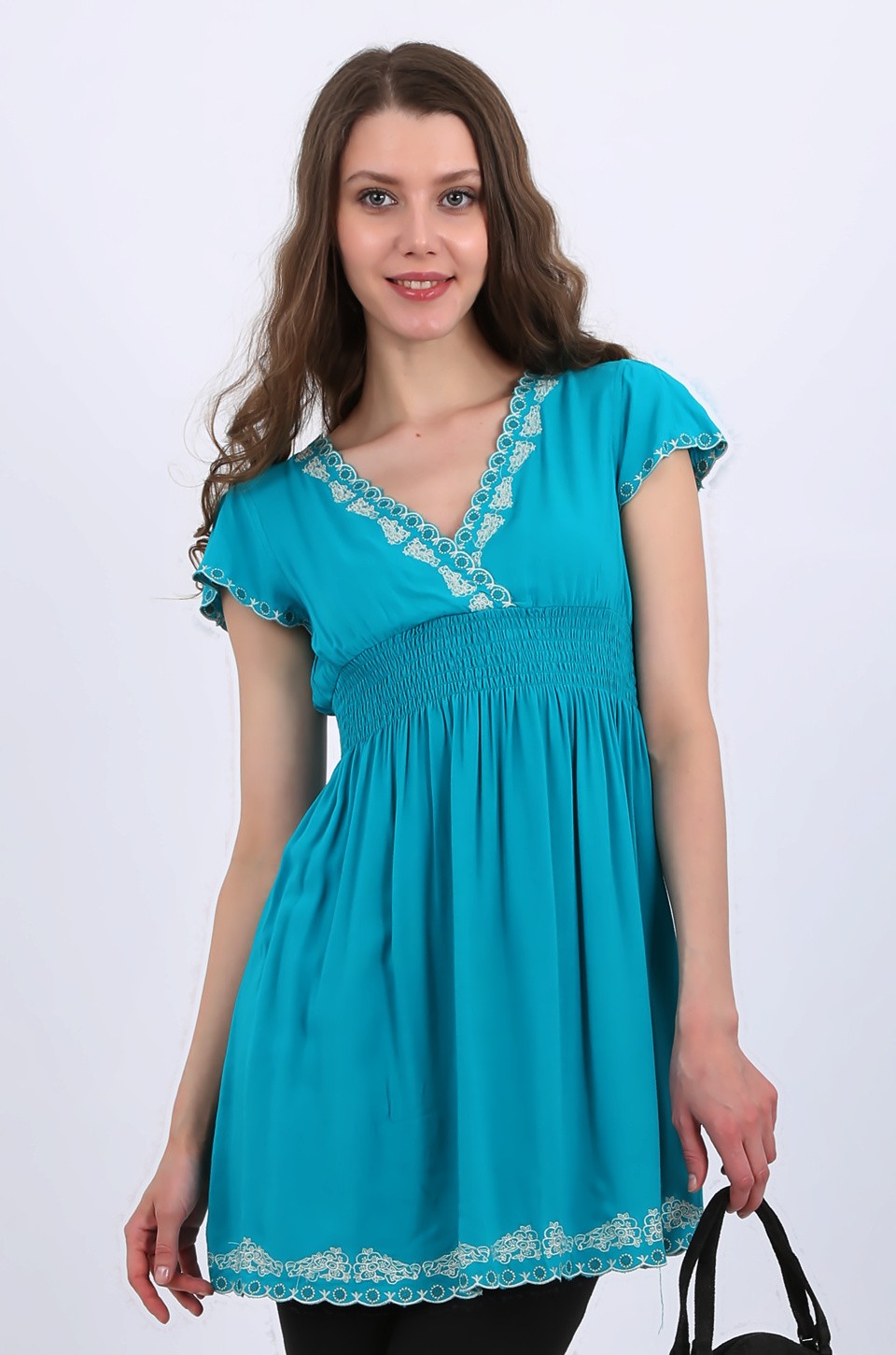 Julia Tunic Top in Aqua