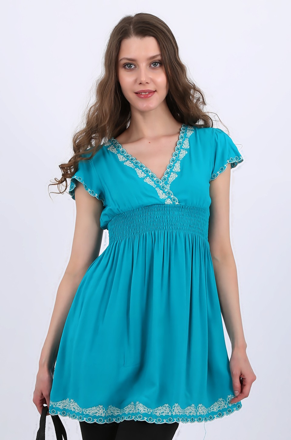 Julia Tunic Top in Aqua