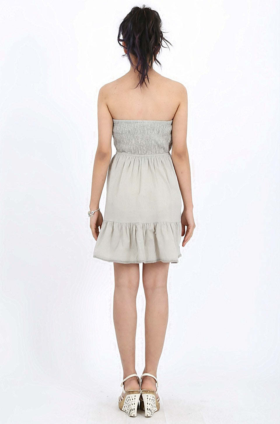 MISS PINKI Zoe boobtube dress in taupe