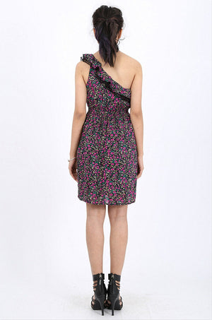 MISS PINKI Violet one shoulder floral dress