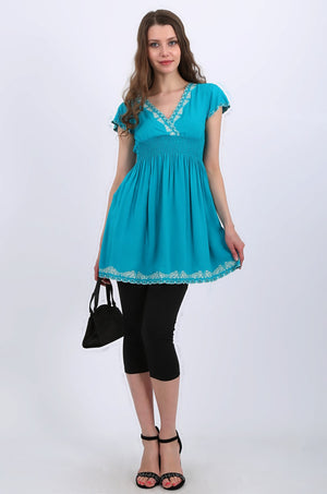 Julia Tunic Top in Aqua