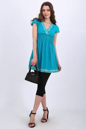 Julia Tunic Top in Aqua