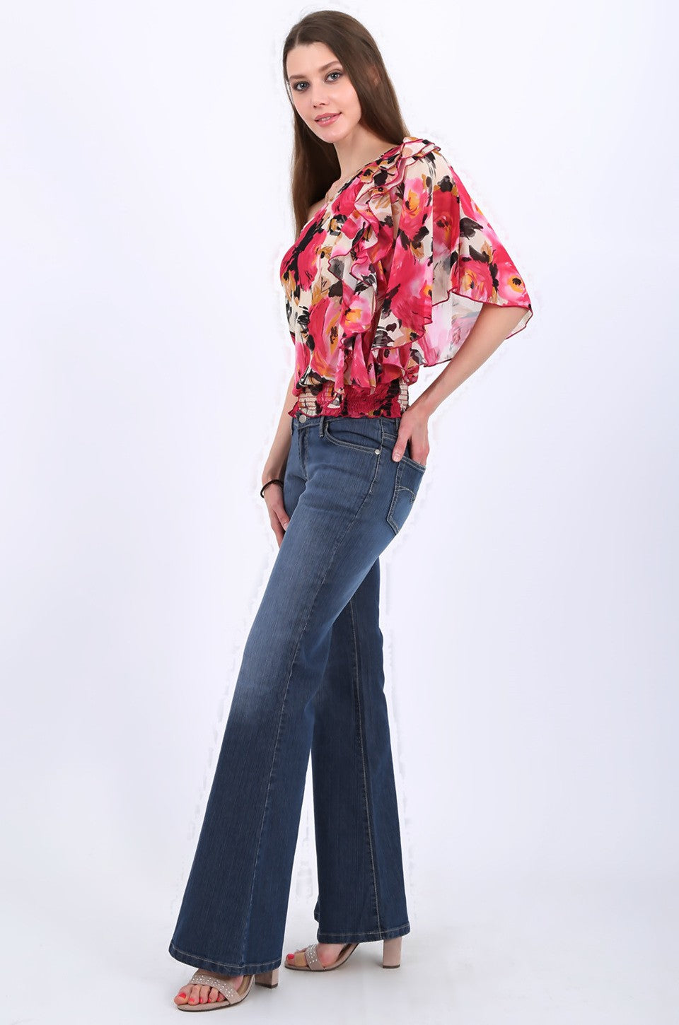 MISS PINKI Faith Flare Jeans in blue