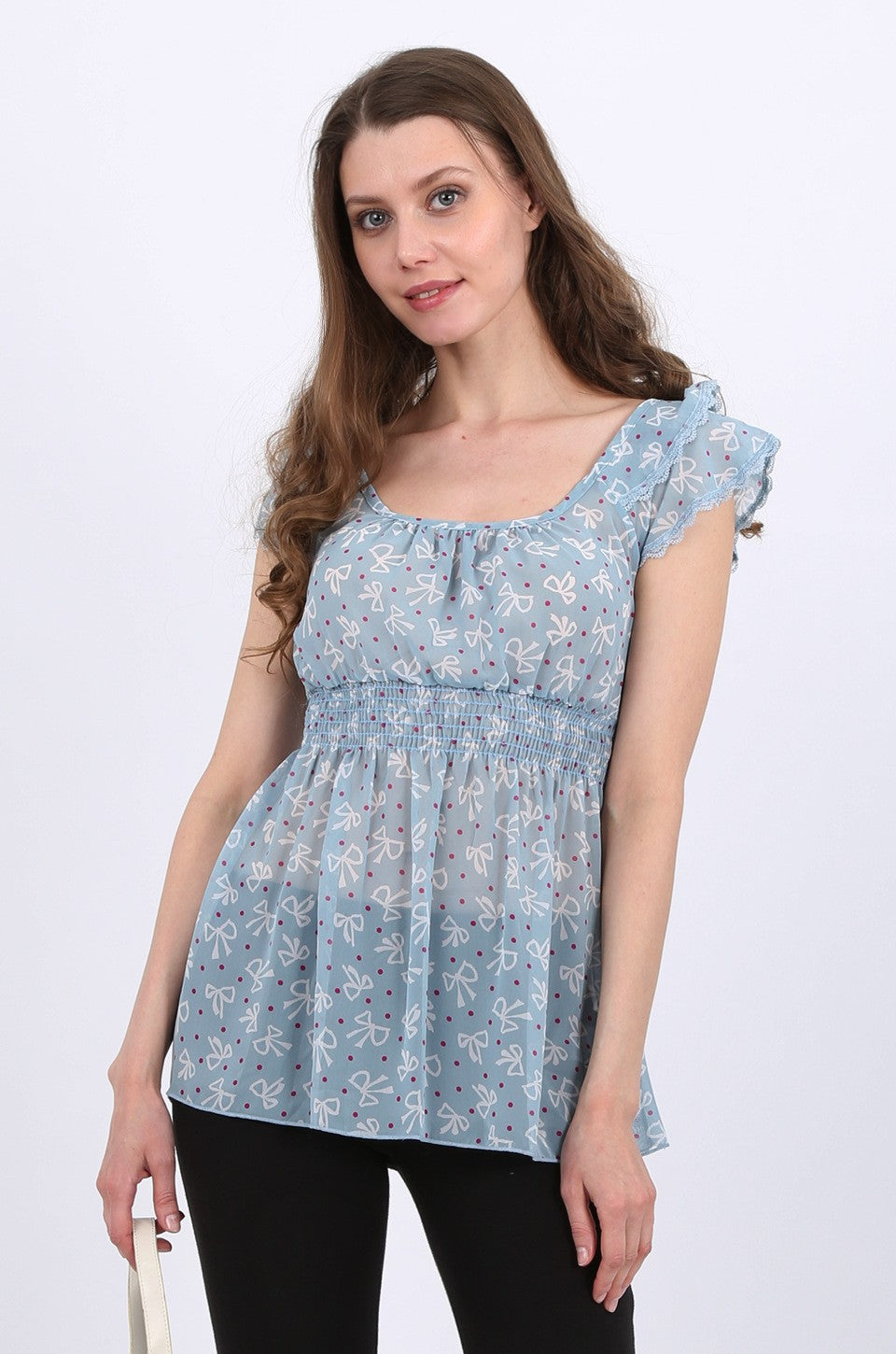 Ava chiffon top in blue