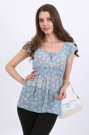 Ava chiffon top in blue