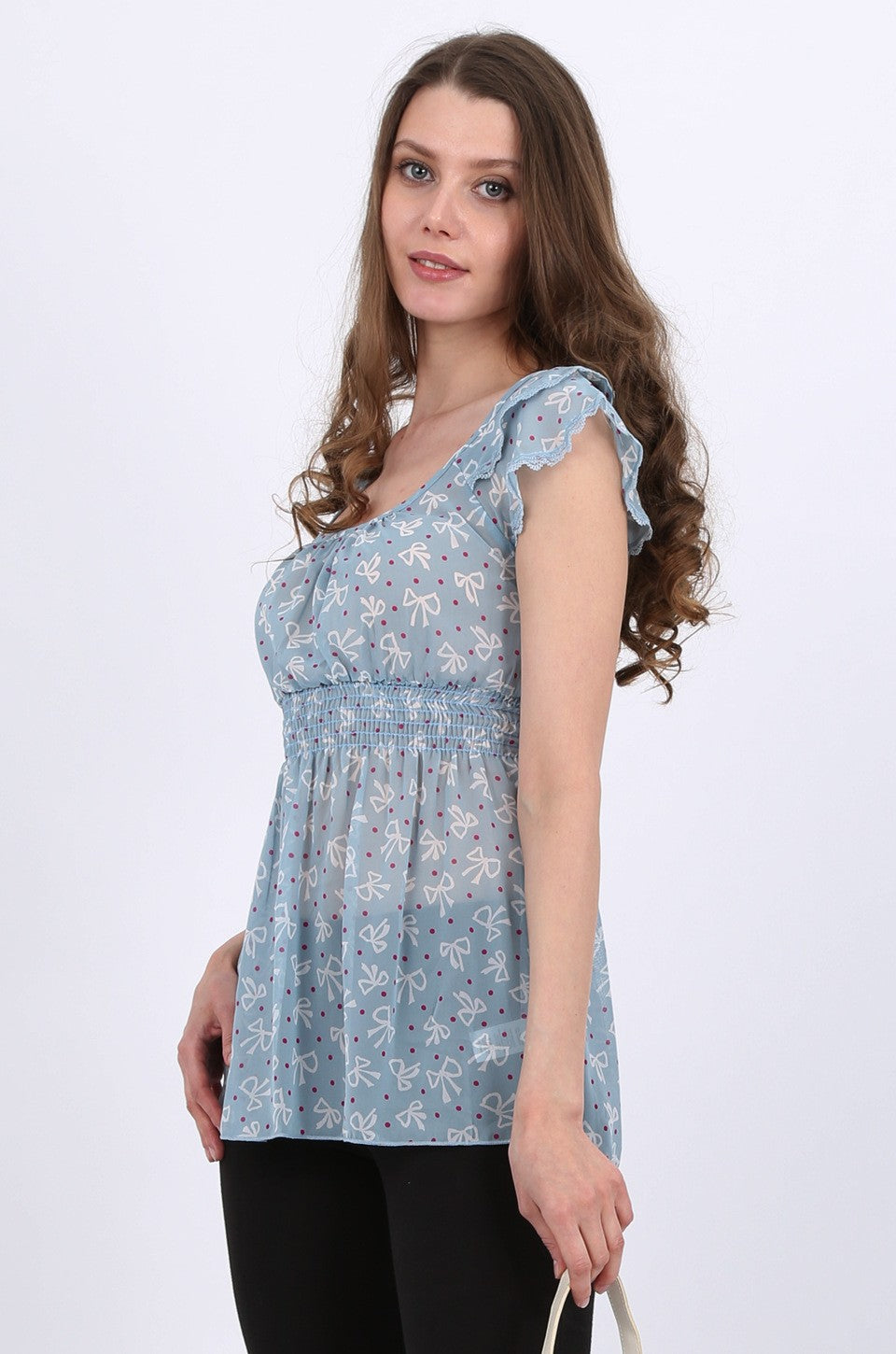 Ava chiffon top in blue