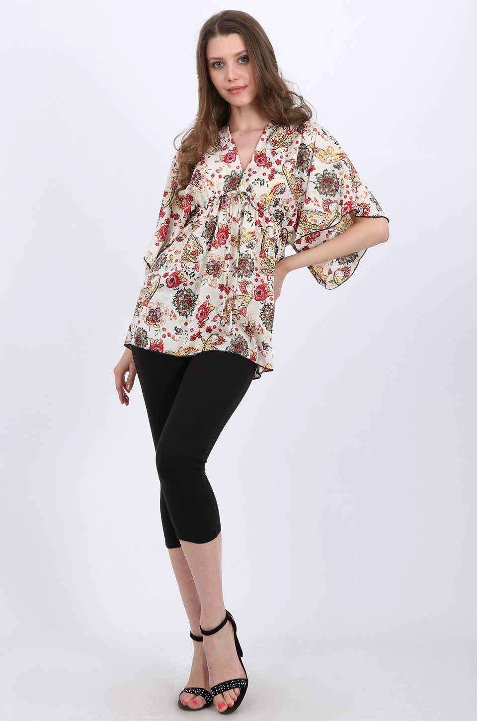 Paisley Kimono Satin Top