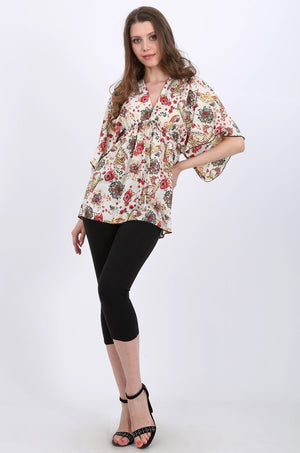 Paisley Kimono Satin Top