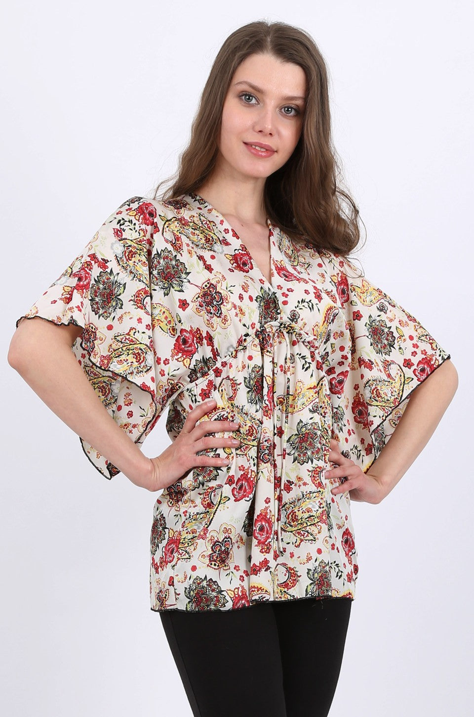 Paisley Kimono Satin Top