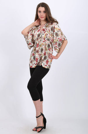 Paisley Kimono Satin Top