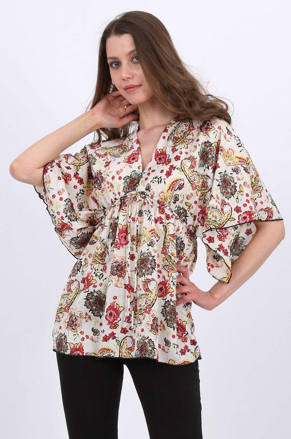 Paisley Kimono Satin Top