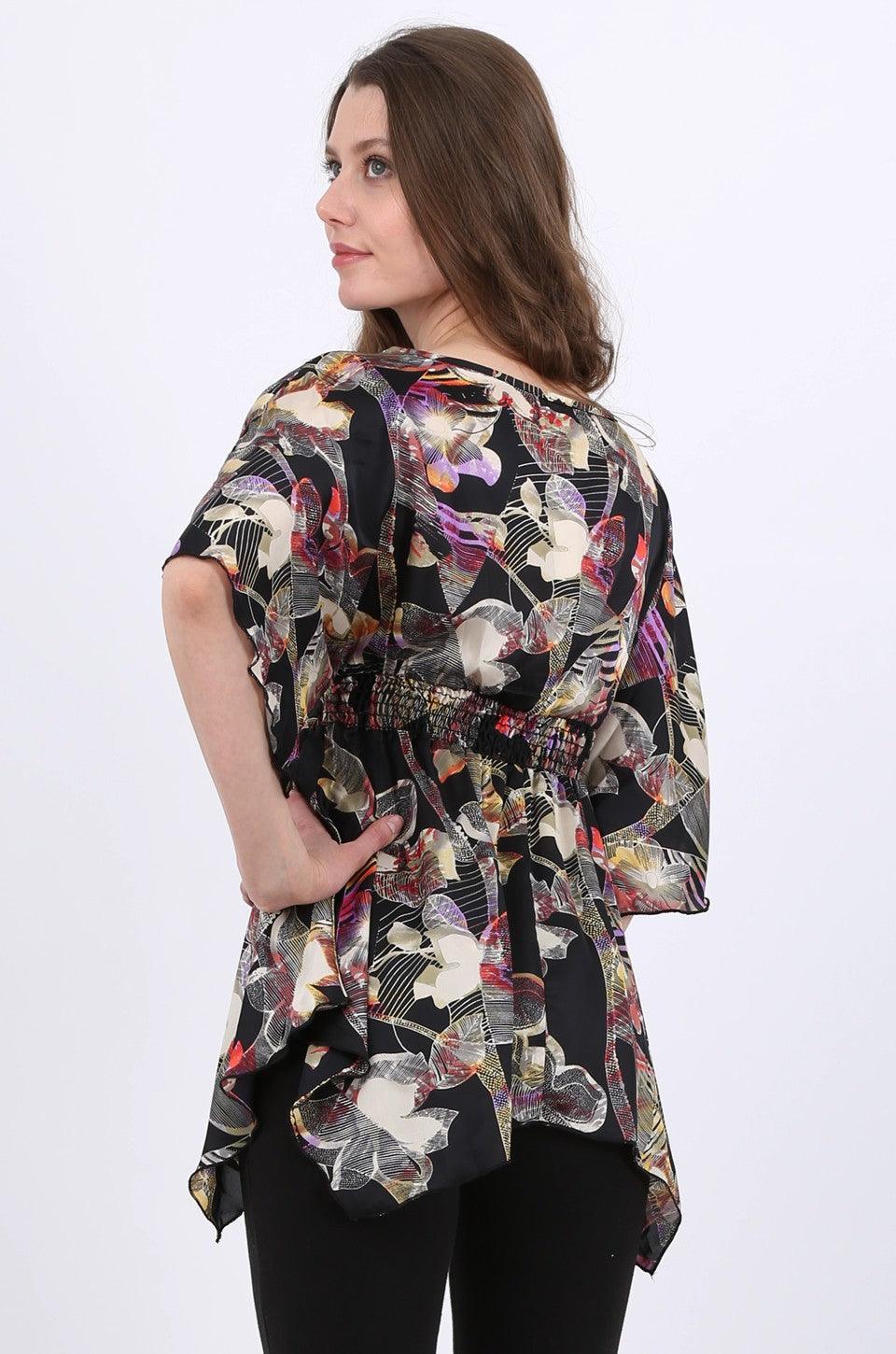 Vivian Satin Tunic Top in Print