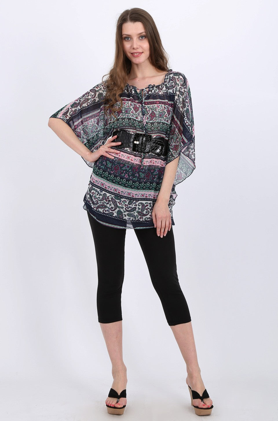 Clara Paisley Chiffon Tunic Top