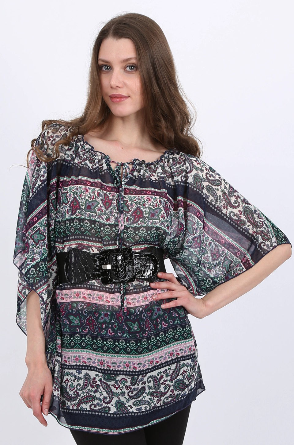 Clara Paisley Chiffon Tunic Top