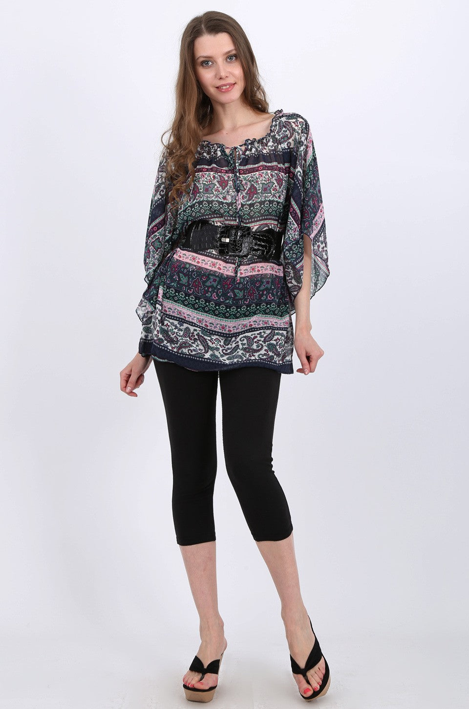 Clara Paisley Chiffon Tunic Top