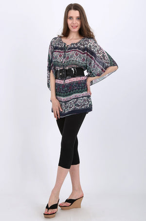 Clara Paisley Chiffon Tunic Top