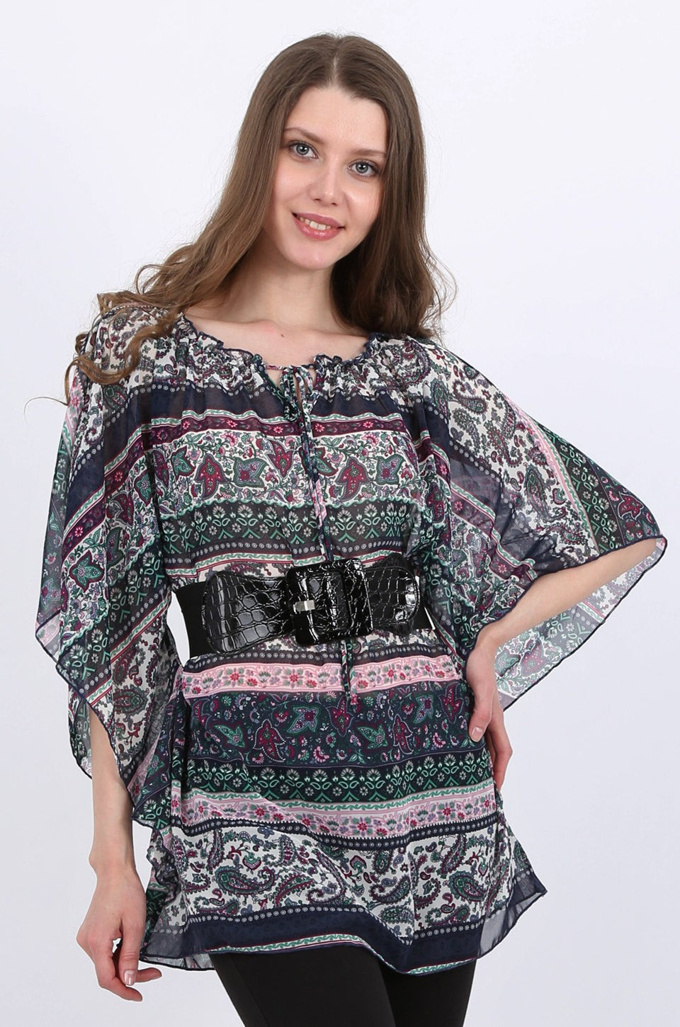 Clara Paisley Chiffon Tunic Top