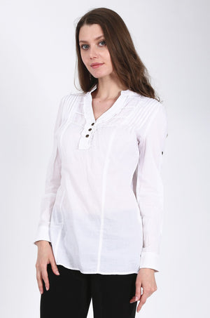 Reagan Long Shirt in white