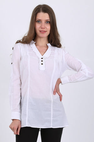 Reagan Long Shirt in white