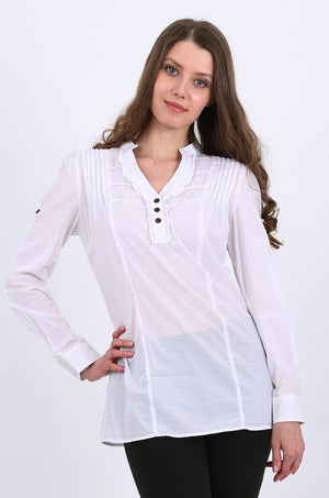 Reagan Long Shirt in white