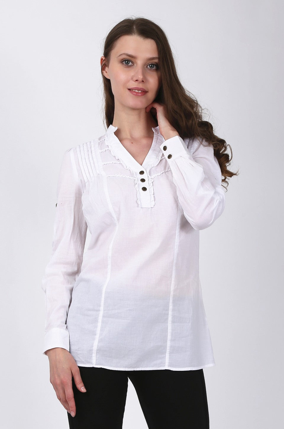 Reagan Long Shirt in white