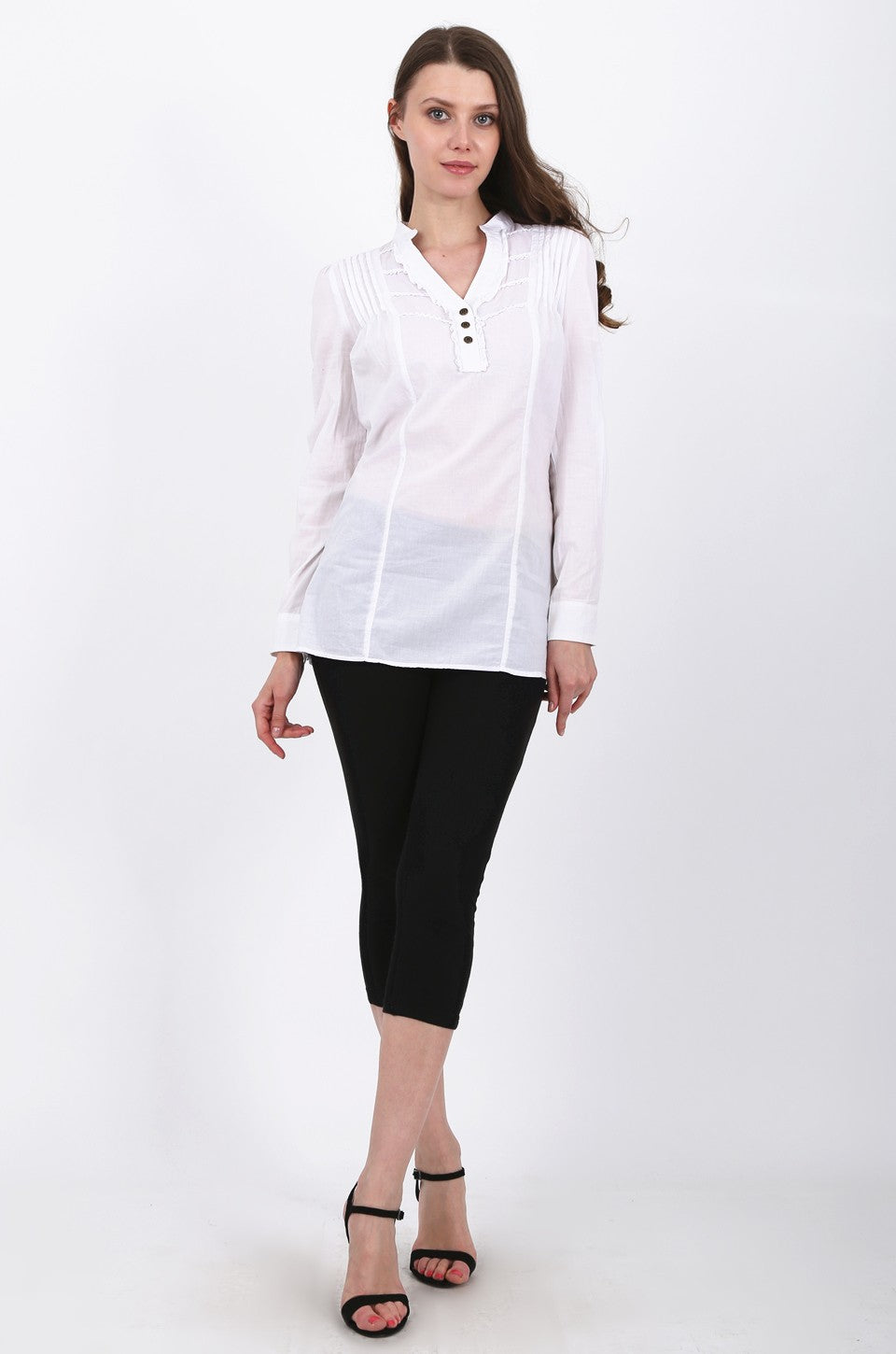 Reagan Long Shirt in white