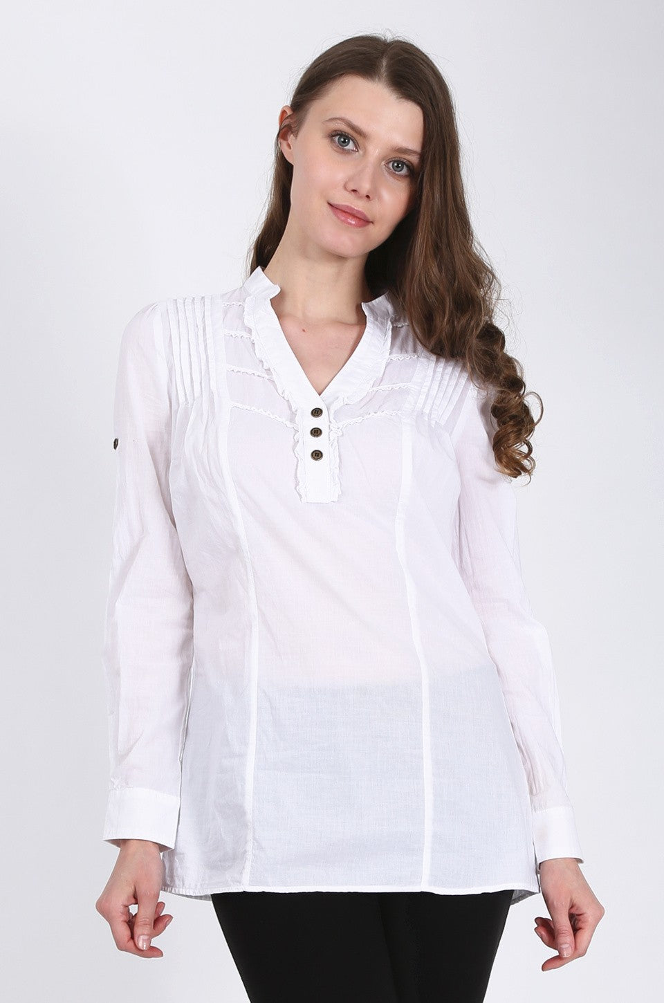 Reagan Long Shirt in white