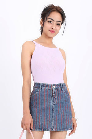 MISS PINKI Valentina knitwear top - lilac - knitwear cami - Petite