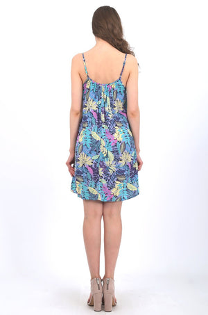 MISS PINKI Delilah tropical Beach Dress - aqua floral