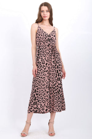 MISS PINKI Norah leopard print Jumpsuit blush