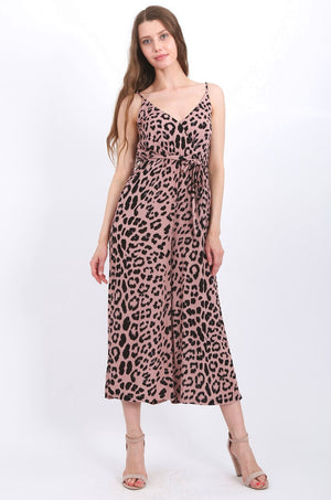 MISS PINKI Norah leopard print Jumpsuit blush