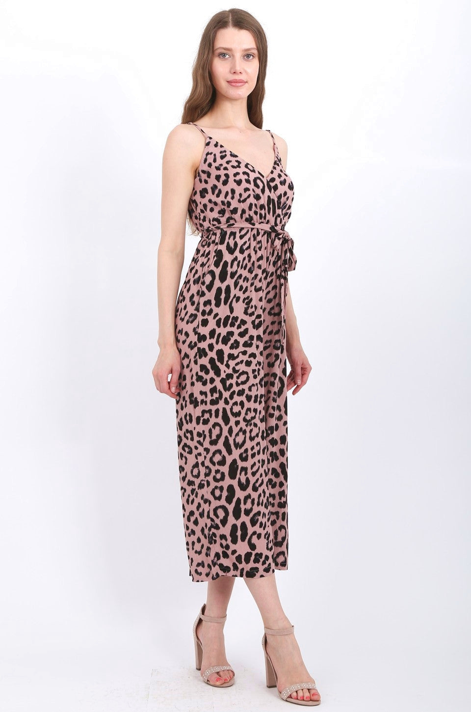 MISS PINKI Norah leopard print Jumpsuit blush