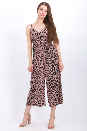 MISS PINKI Norah leopard print Jumpsuit blush