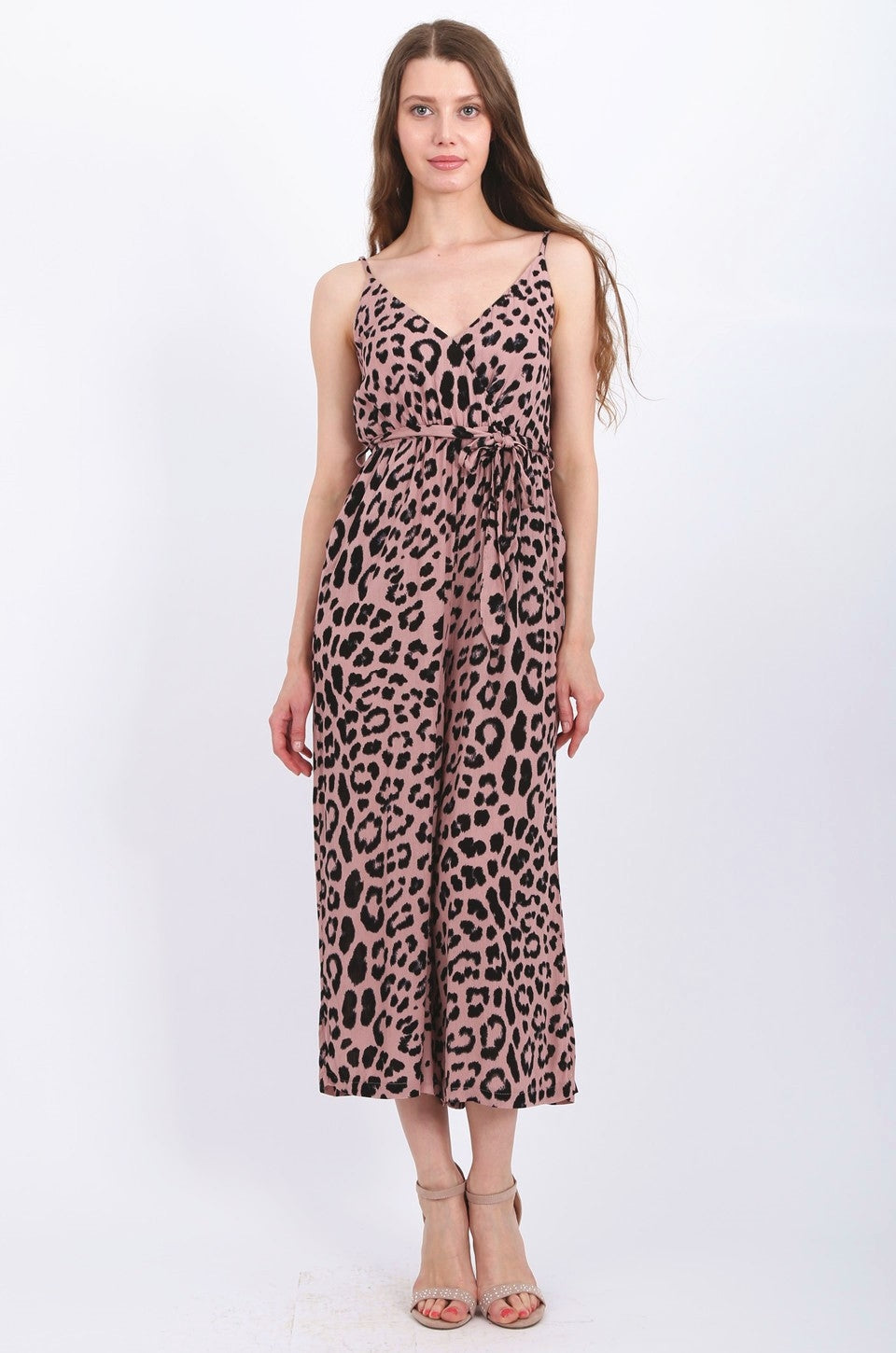 MISS PINKI Norah leopard print Jumpsuit blush