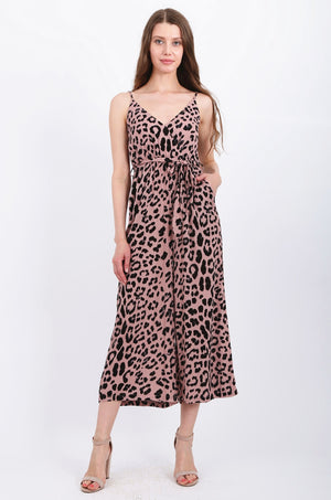 MISS PINKI Norah leopard print Jumpsuit blush