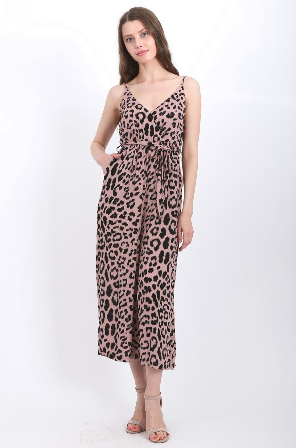 MISS PINKI Norah leopard print Jumpsuit blush