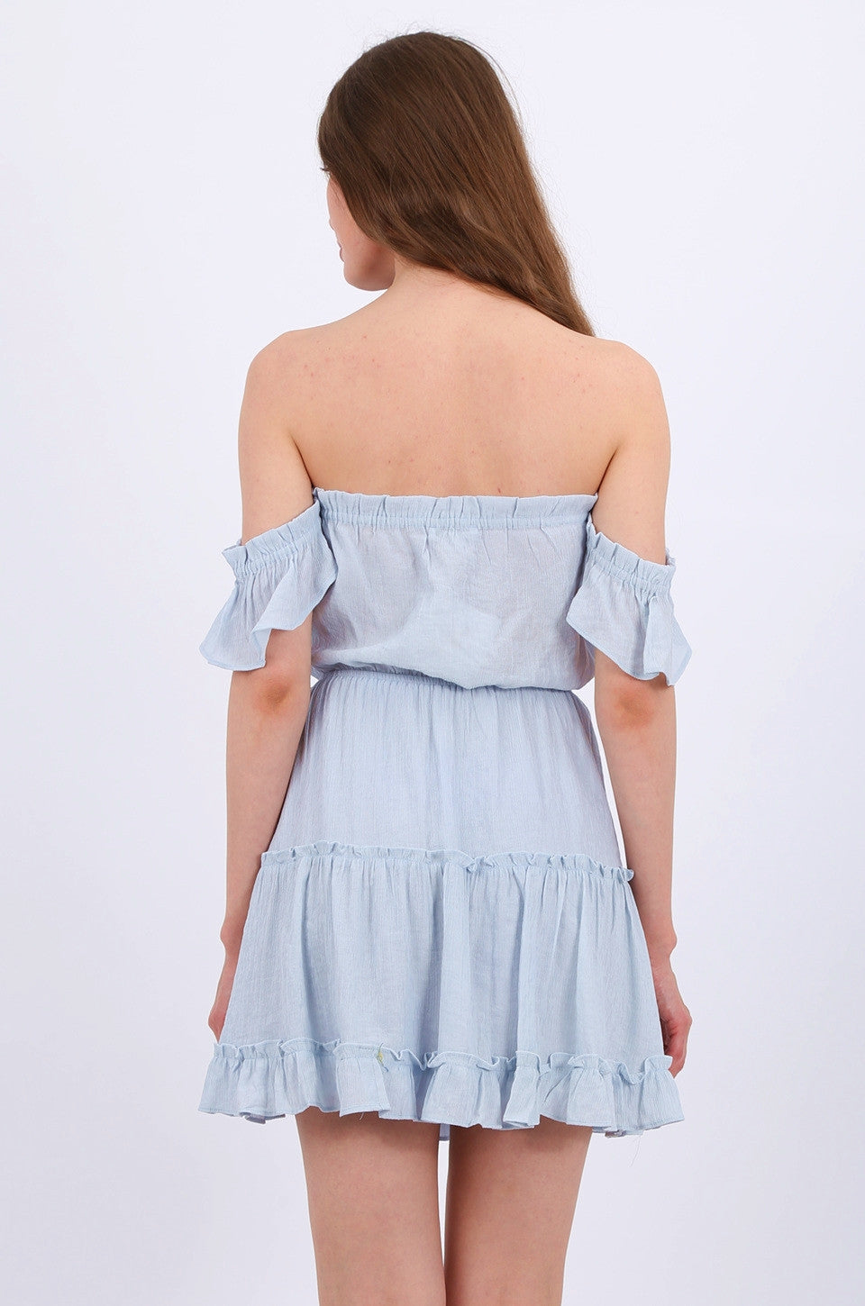 MISS PINKI Khloe Off-shoulder dress in light blue