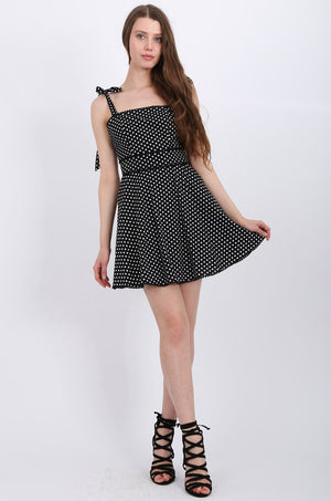 MISS PINKI Alyssa Polka Dots Dress In Black