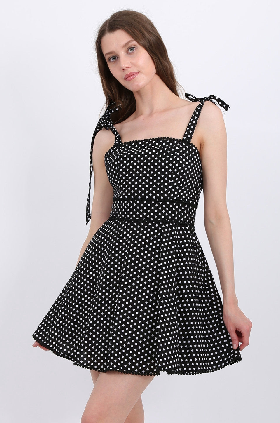 MISS PINKI Alyssa Polka Dots Dress In Black