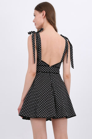 MISS PINKI Alyssa Polka Dots Dress In Black