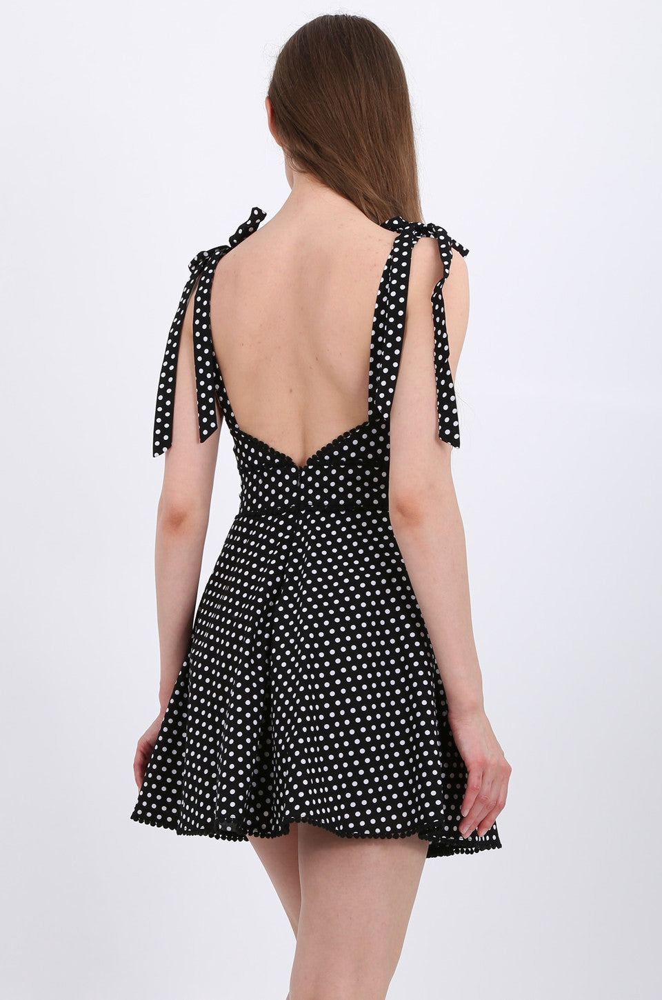 MISS PINKI Alyssa Polka Dots Dress In Black