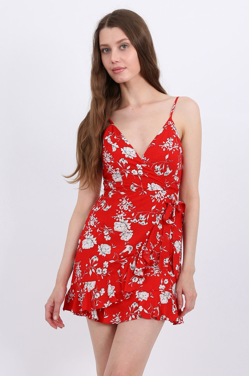 MISS PINKI Ariana Floral Dress In Red