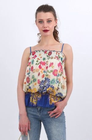 Emery Chiffon Top in pink print