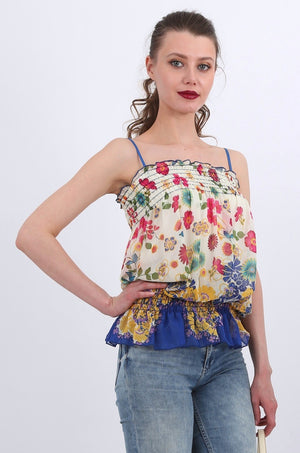 Emery Chiffon Top in pink print