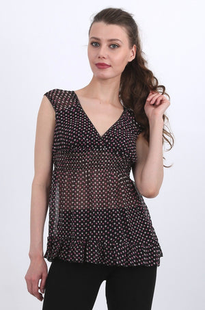 Madeline chiffon top in polka dot