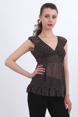 Madeline chiffon top in polka dot